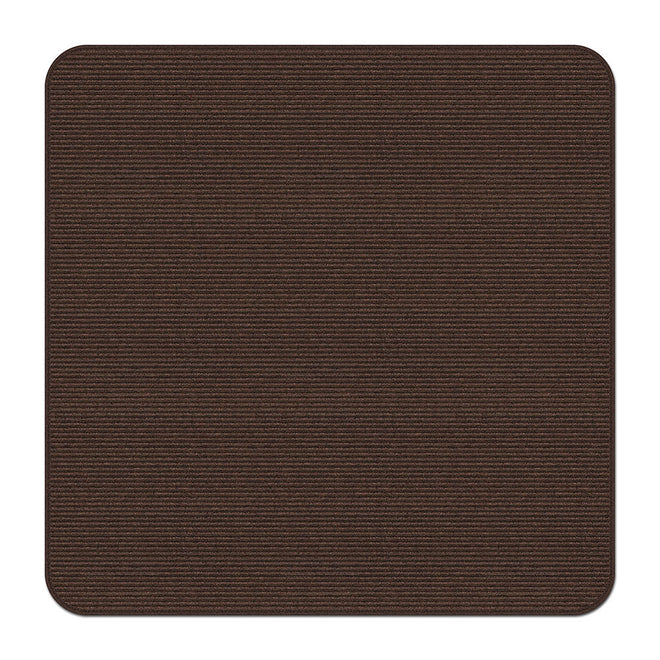 Indoor Outdoor Double-Ribbed Carpet Area Rug with Skid-Resistant Rubber Backing Bittersweet Brown