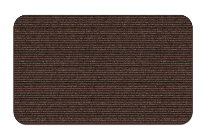 Indoor Outdoor Double-Ribbed Carpet Area Rug with Skid-Resistant Rubber Backing Bittersweet Brown