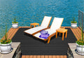 Indoor Outdoor Double-Ribbed Carpet Area Rug with Skid-Resistant Rubber Backing Smokey Black