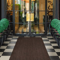 Indoor Outdoor Double-Ribbed Carpet Runner with Skid-Resistant Rubber Backing Bittersweet Brown