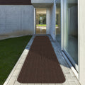 Indoor Outdoor Double-Ribbed Carpet Runner with Skid-Resistant Rubber Backing Bittersweet Brown