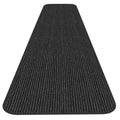 Indoor Outdoor Double-Ribbed Carpet Runner with Skid-Resistant Rubber Backing Smokey Black