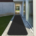 Indoor Outdoor Double-Ribbed Carpet Runner with Skid-Resistant Rubber Backing Smokey Black
