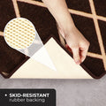 Skid-Resistant Area Rug Diamond Trellis Lattice – Coffee Brown & Vanilla Cream