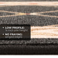 Skid-Resistant Area Rug Traditional Lattice with Floral Border – Ebony Black