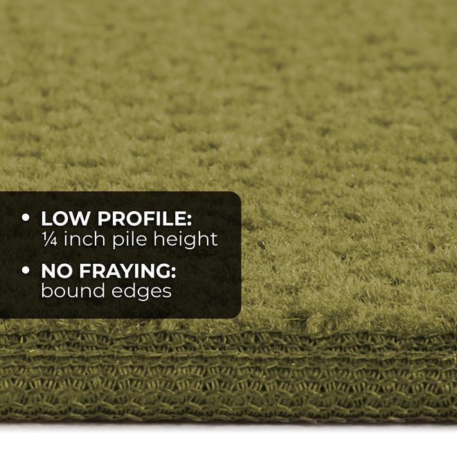 Skid-Resistant Carpet Runner Olive Green