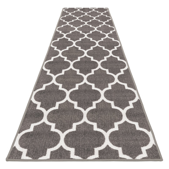 Skid-Resistant Carpet Runner Laurel Lane – Espresso Brown & Golden Cream