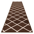 Skid-Resistant Carpet Runner Diamond Trellis Lattice – Coffee Brown & Vanilla Cream