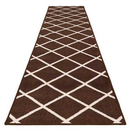 Skid-Resistant Carpet Runner Laurel Lane – Espresso Brown & Golden Cream