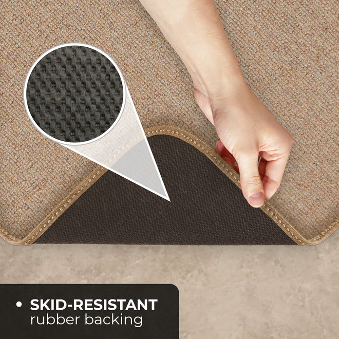Skid-Resistant Carpet Runner Pebble Beige