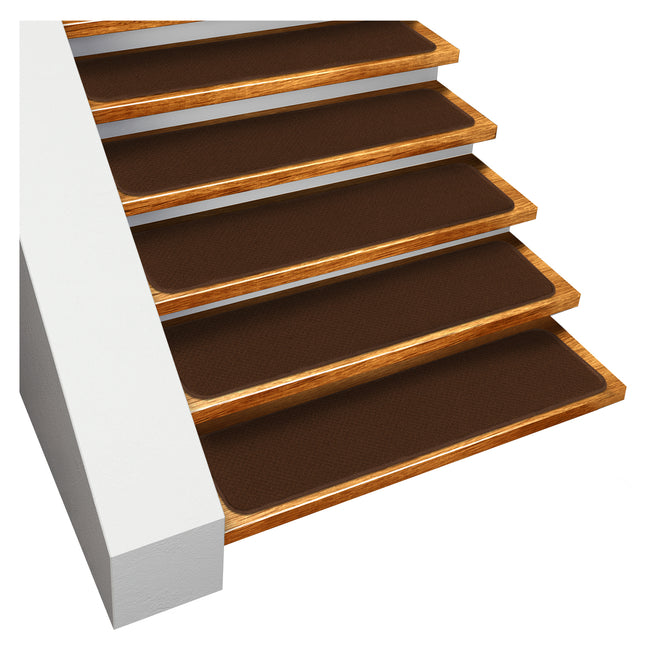 Skid-Resistant Carpet Stair Treads Chocolate Brown