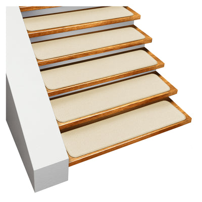 Skid-Resistant Carpet Stair Treads Ivory Cream