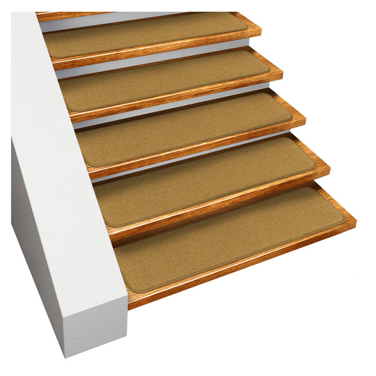 Skid-Resistant Carpet Stair Treads Bronze Gold