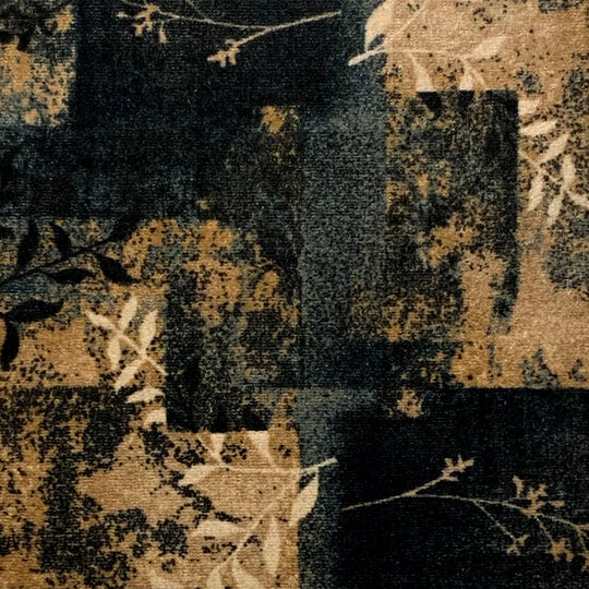 Color - Distressed Leaves - Faded Blue & Beige