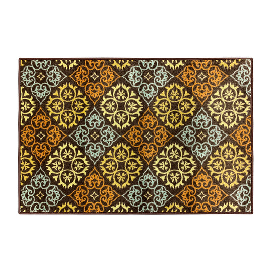 Skid-Resistant Area Rug Kaleidoscope Bloom – Autumn Brown