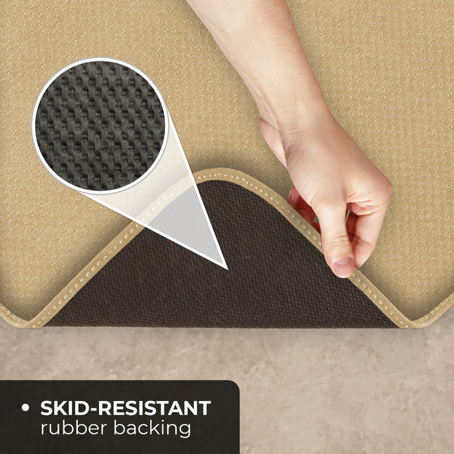 Skid-Resistant Area Rug Camel Tan