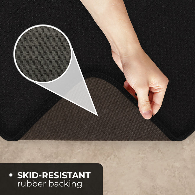 Skid-Resistant Area Rug Black