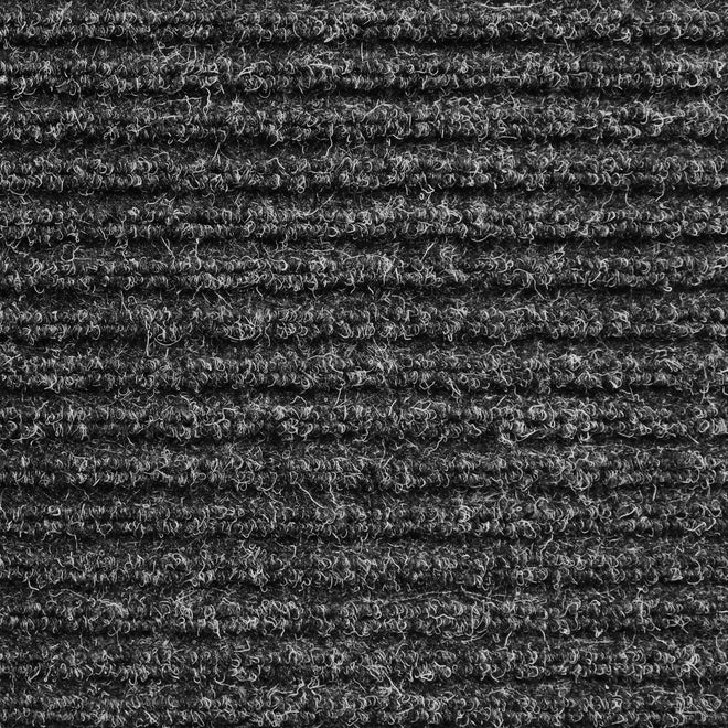 Heavy-Duty Ribbed Indoor Outdoor Carpet Charcoal Black