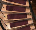 Attachable Carpet Stair Treads Burgundy Red