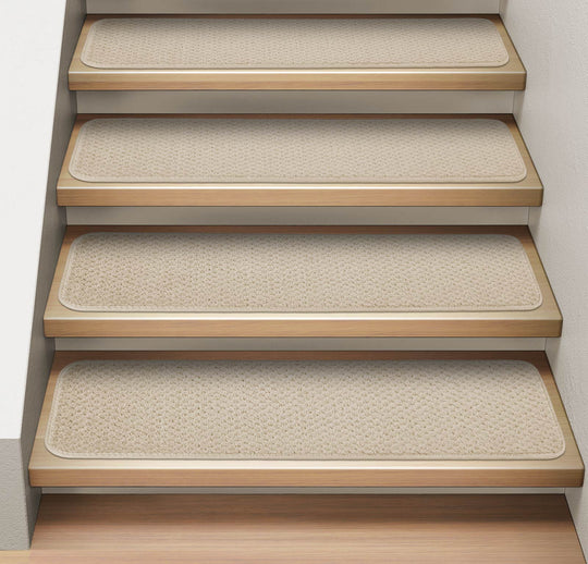Attachable Carpet Stair Treads Ivory Cream