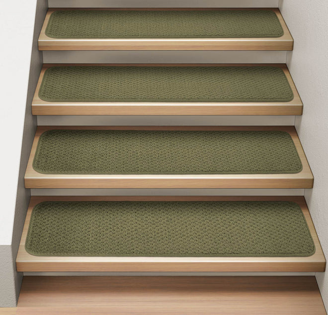 Attachable Carpet Stair Treads Olive Green