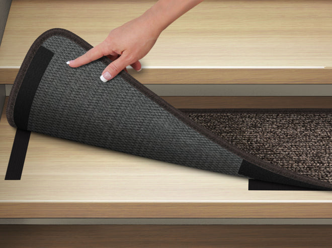 Attachable Carpet Stair Treads Pebble Gray