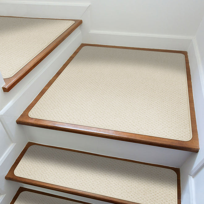 Attachable Rug for Stair Landings Ivory Cream