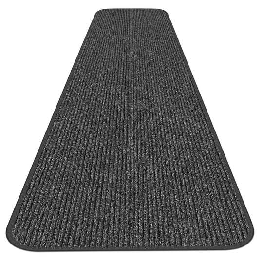 Skid-Resistant Heavy-Duty Carpet Runner Charcoal Black