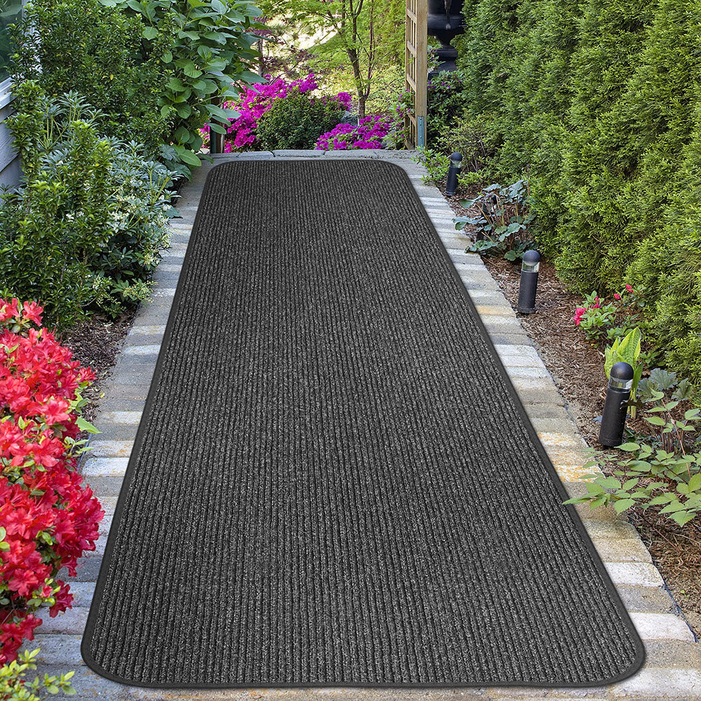 Charcoal Black Outdoor Carpet Runners Durable Fade Resistant House