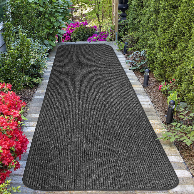 Skid-Resistant Heavy-Duty Carpet Runner Charcoal Black