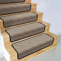 Overstep Attachable Carpet Stair Treads Black Ripple