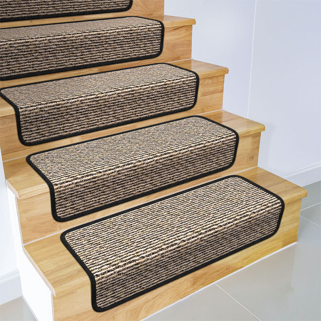 Overstep Attachable Carpet Stair Treads Black Ripple