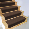 Overstep Attachable Carpet Stair Treads Chocolate Brown