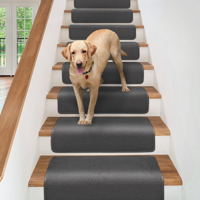 Overstep Attachable Carpet Stair Treads Gray