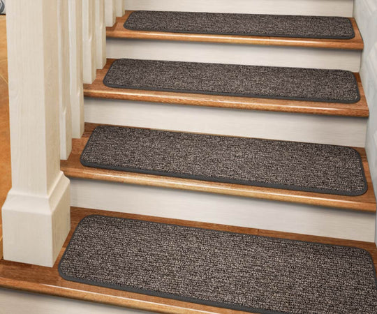 Adhesive Carpet Stair Treads Pebble Gray