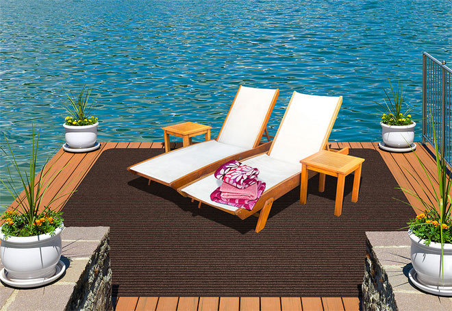 Bittersweet Brown Outdoor Area Rug UV Protected and Durable