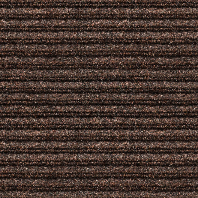 Indoor Outdoor Double-Ribbed Carpet Runner with Skid-Resistant Rubber Backing Bittersweet Brown