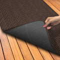 Indoor Outdoor Double-Ribbed Carpet Runner with Skid-Resistant Rubber Backing Bittersweet Brown