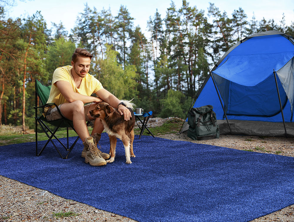 Electric Blue Artificial Turf Durable UV Protected | House Home & More